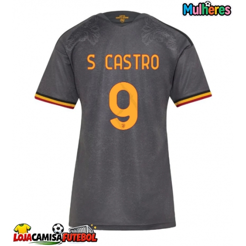 Camisa de Futebol AS Roma Santiago Castro #9 Equipamento Alternativo Mulheres 2026-27 Manga Curta